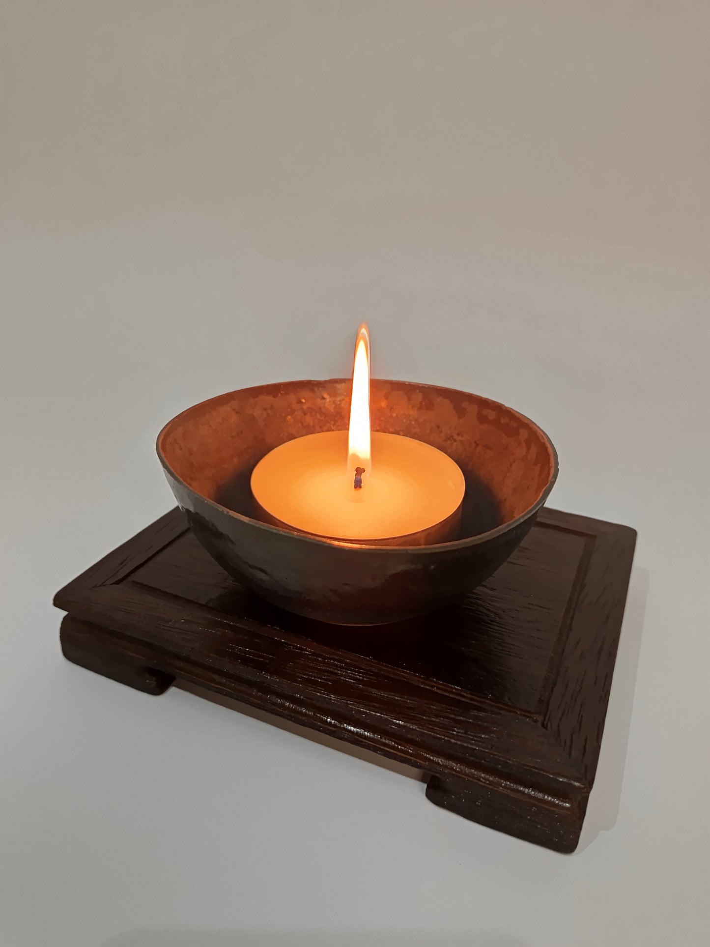 Cuenco gres negro ·Mesa iroko