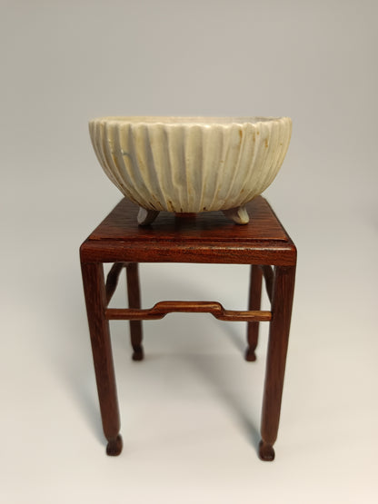 Juego mesas de iroko ·Macetas gres