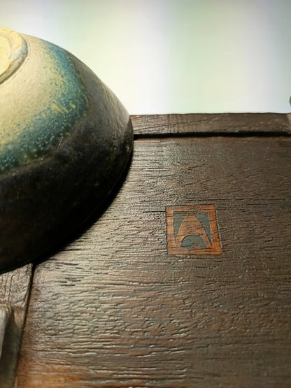 Cuenco gres negro ·Mesa iroko