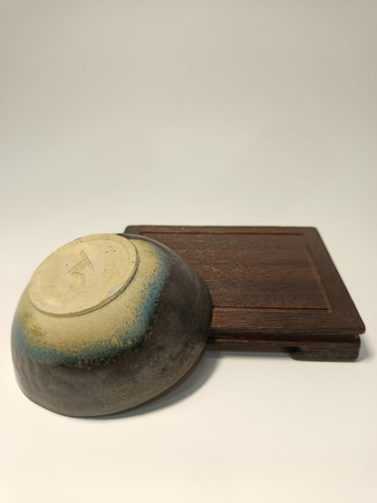 Cuenco gres negro ·Mesa iroko