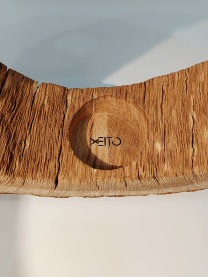 Jarrón madera de roble y vidrio