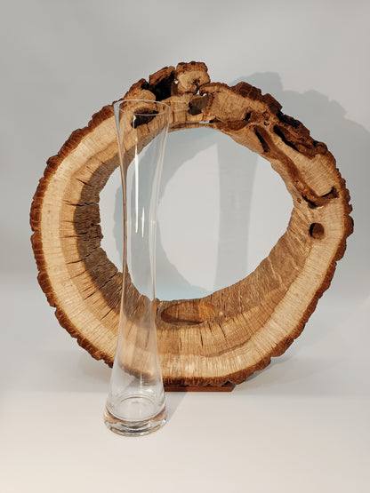 Jarrón madera de roble y vidrio