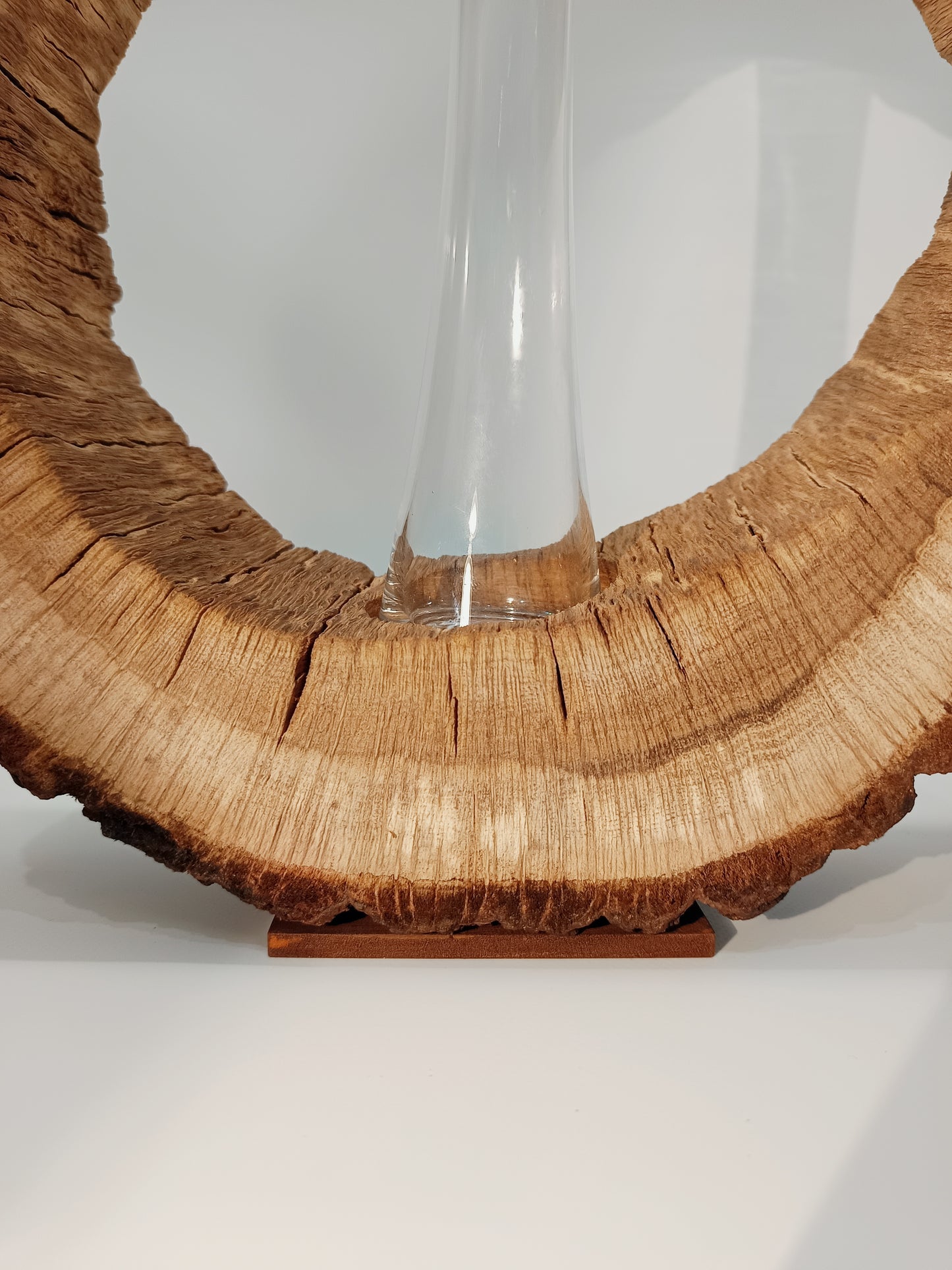 Jarrón madera de roble y vidrio